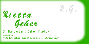 mietta geher business card